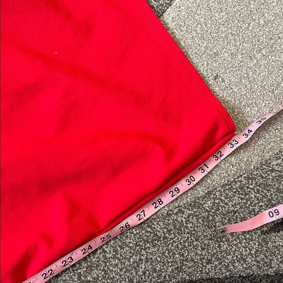 Boohoo Red Wrap Midi Dress | Tie Waist Wide Sleeve | Size 12 - Picture 4 of 5